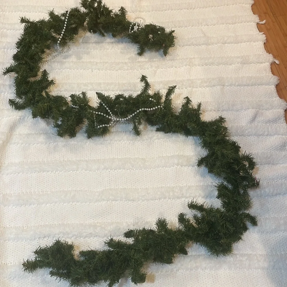 9 ft feet Christmas Garland holiday decor staircase windows mirror wreath table